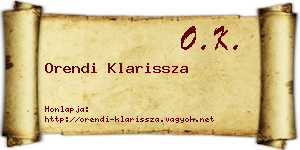 Orendi Klarissza névjegykártya